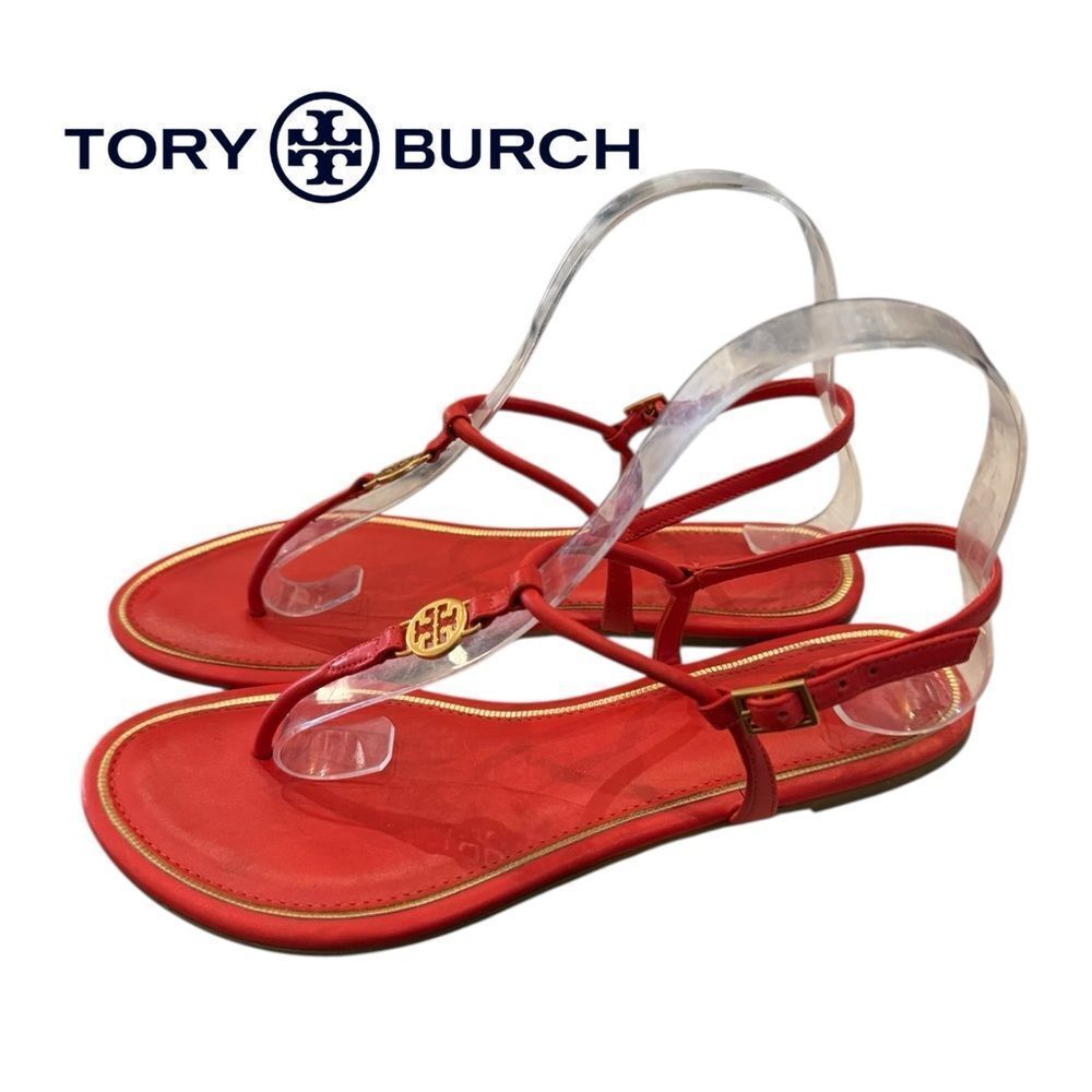 Tory Burch Emmy T-Strap Flat Sandals in Bright Samba 7